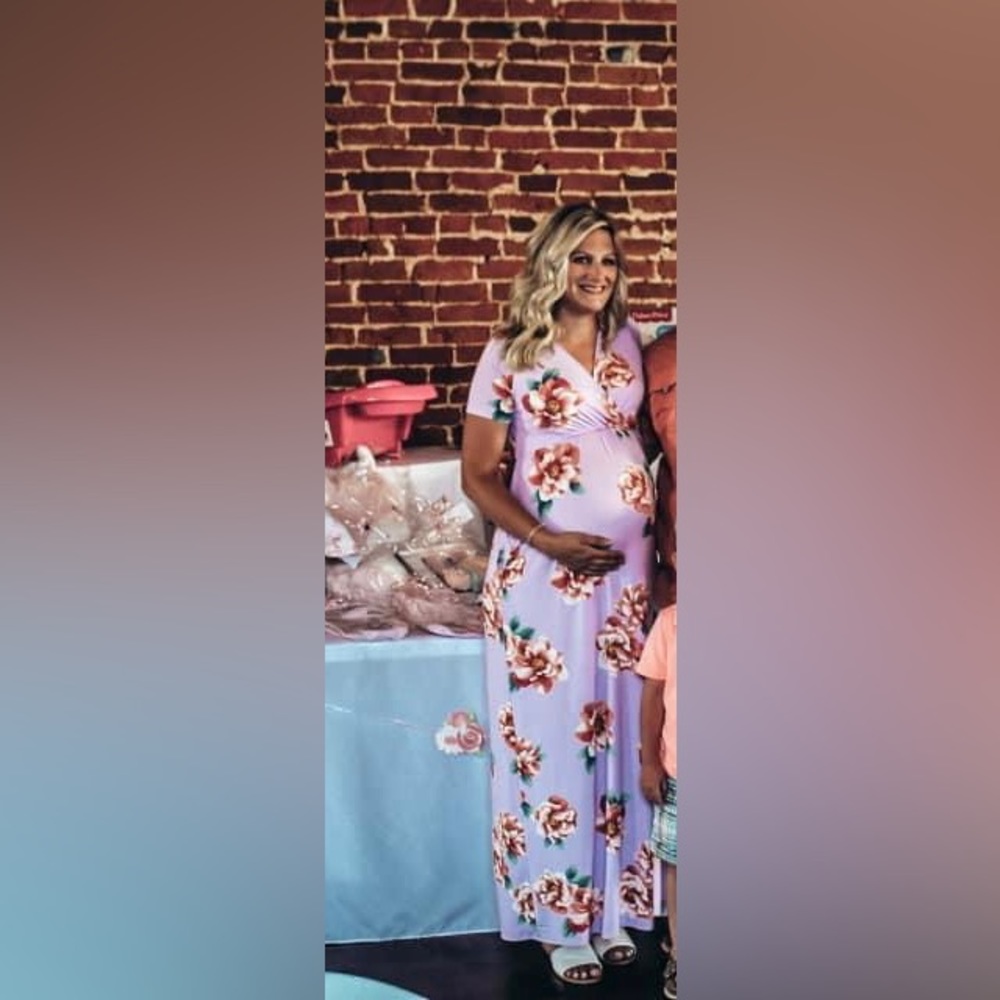 Pink Blush maternity dress, with pockets!